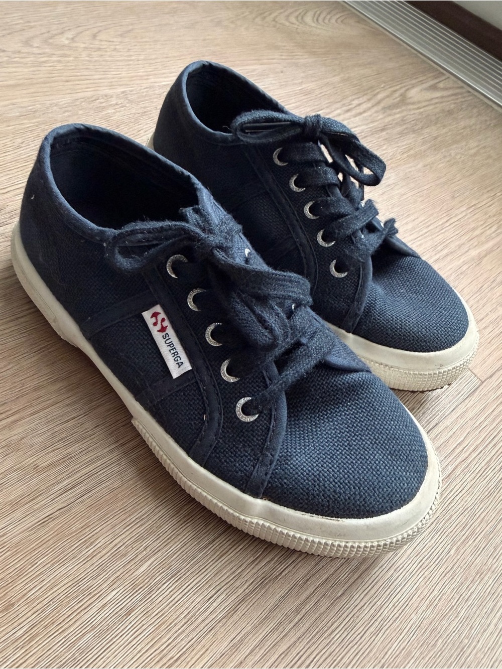 Superga Kids Navy Canvas Lace-Up Sneakers